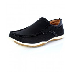 Black Stitched Design Slip On Shoes DR-301
